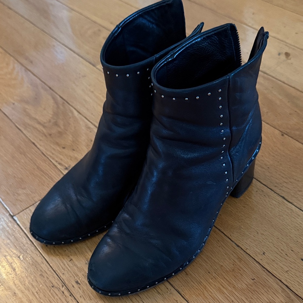 rag & bone Black Studded Ankle Boots